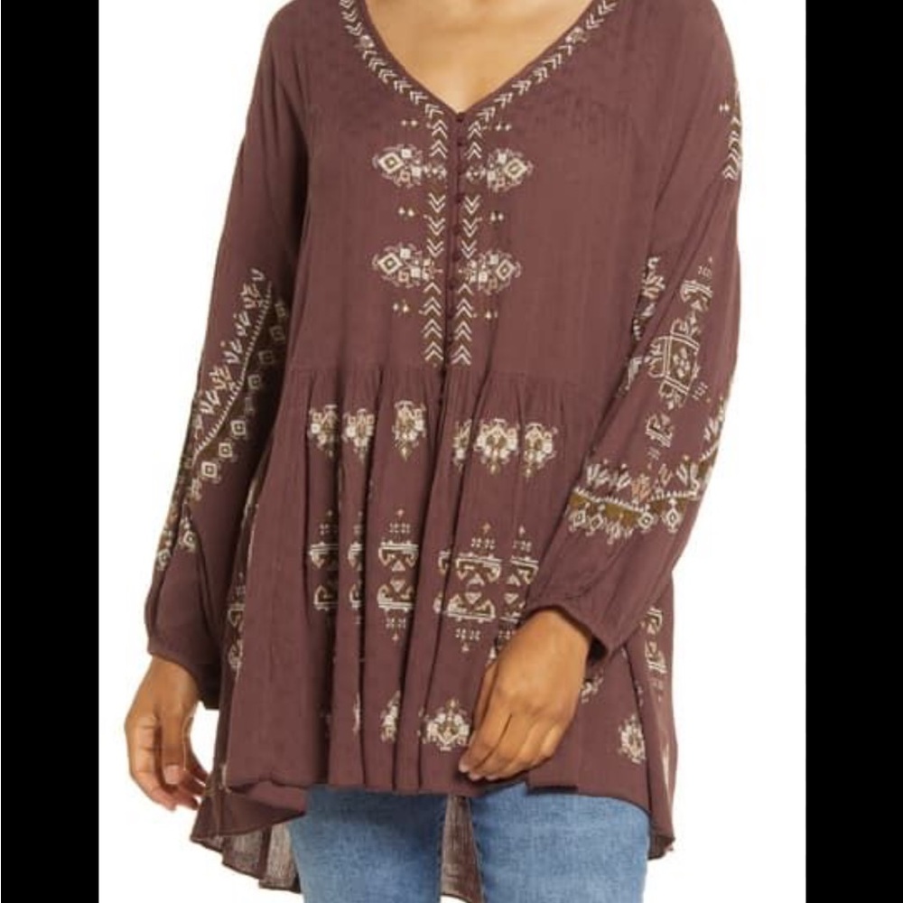 Free People Arianna Embroidered Tunic
